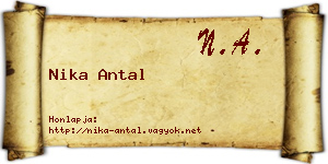 Nika Antal névjegykártya